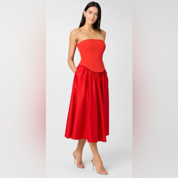 Toccin Dresses & Skirts - NWT Toccin Melody Corset Midi Dress In Poppy color